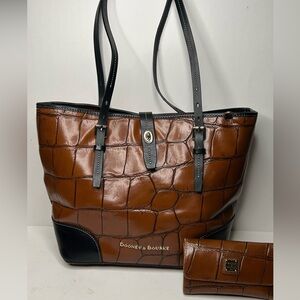 Dooney & Bourke Dover croc-embossed leather tote bag &  Free DB Wallet